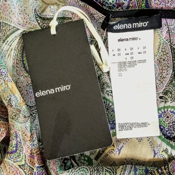 Elena Miro Sheer Multicolor Paisley Italian Kaftan Poncho NWT - Picture 3 of 6